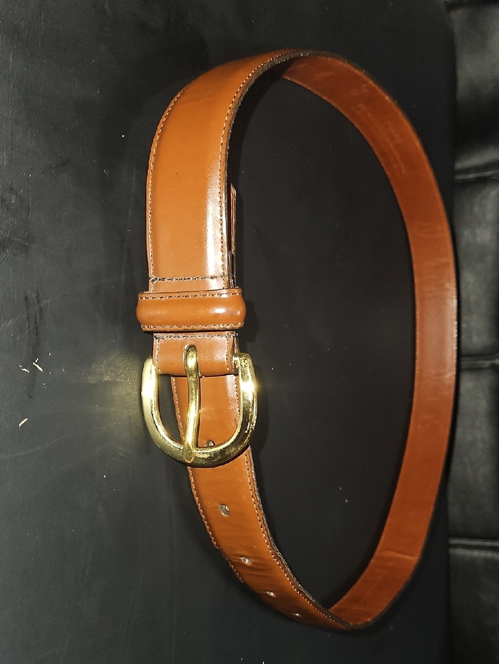 Coach Brown Leather Belt with Gold Buckle Size 32"